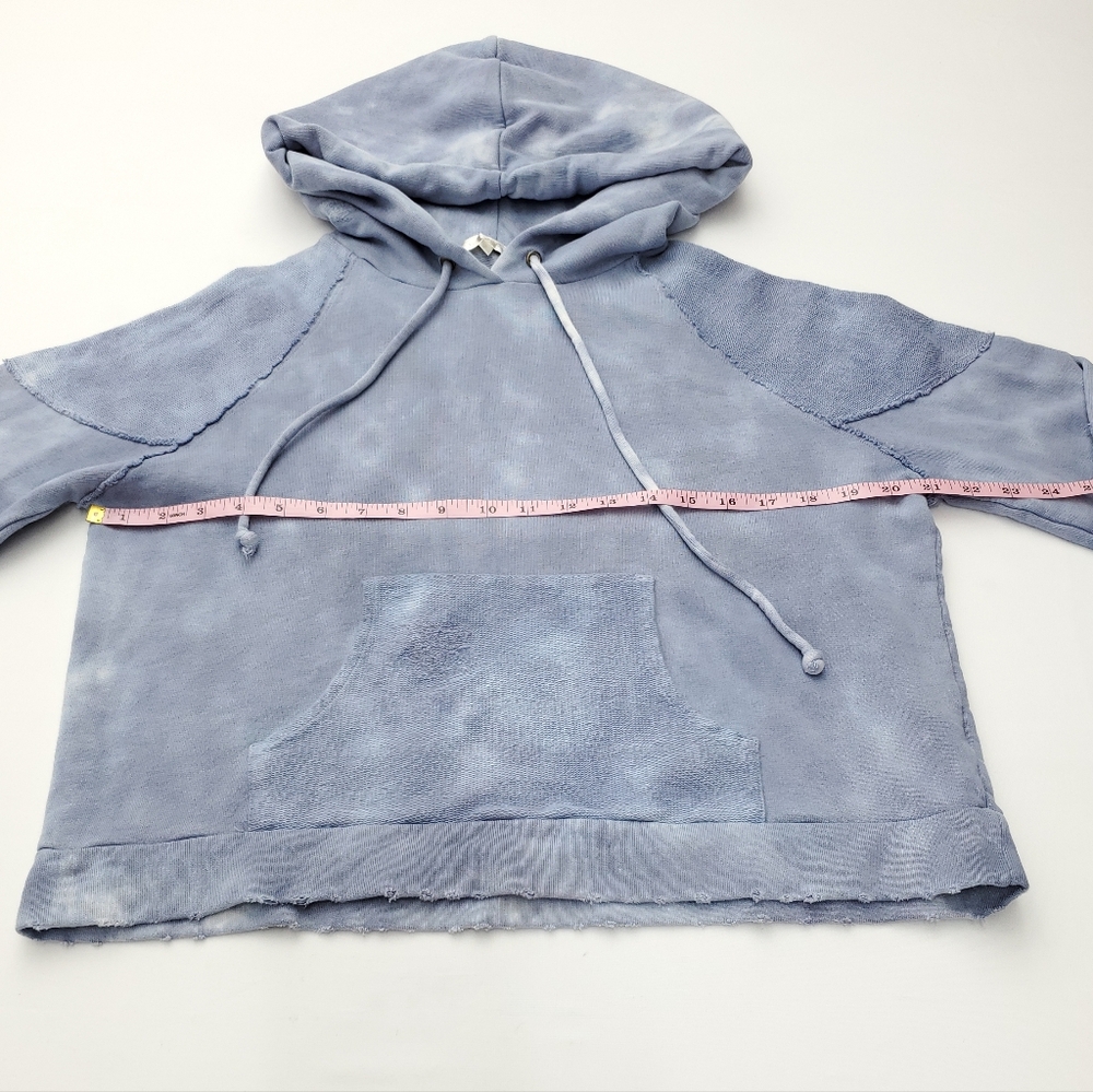 Love Shack Fancy Anarosa Hoodie Sweater in Washed Denim Tie-Dye Women's Size L - Picture 4 of 10
